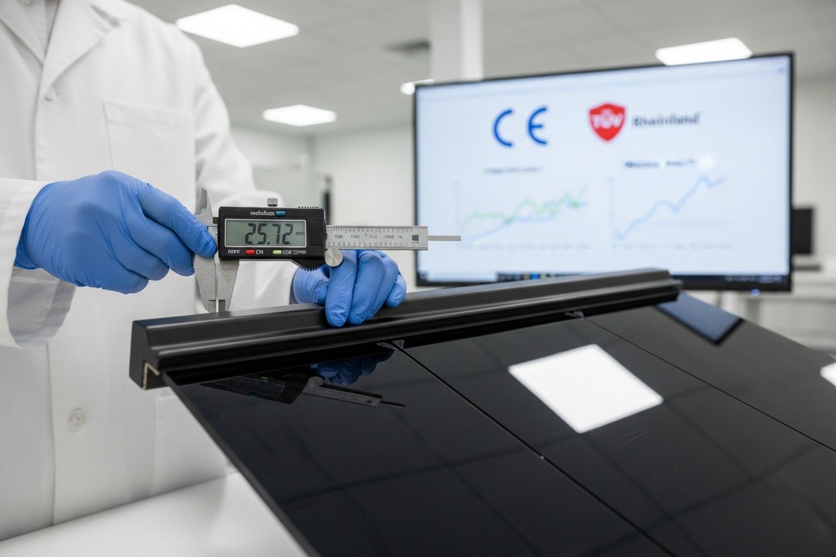 Verifying IEC, CE, and TUV certifications for solar shingle safety and electrical compliance (ID#2)