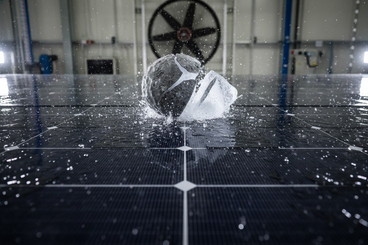 Testing solar tiles for hail impact and wind resistance in extreme European weather (ID#3)