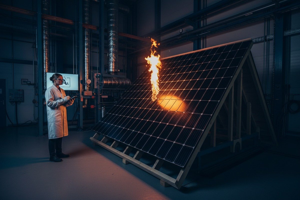 Fire rating and wind load certifications for solar shingles meeting European building codes (ID#4)