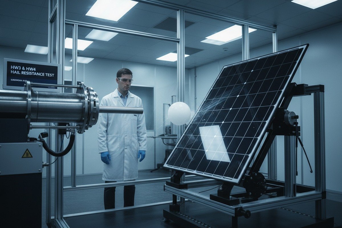 TUV and IEC certifications for solar shingle hail resistance and electrical safety (ID#2)