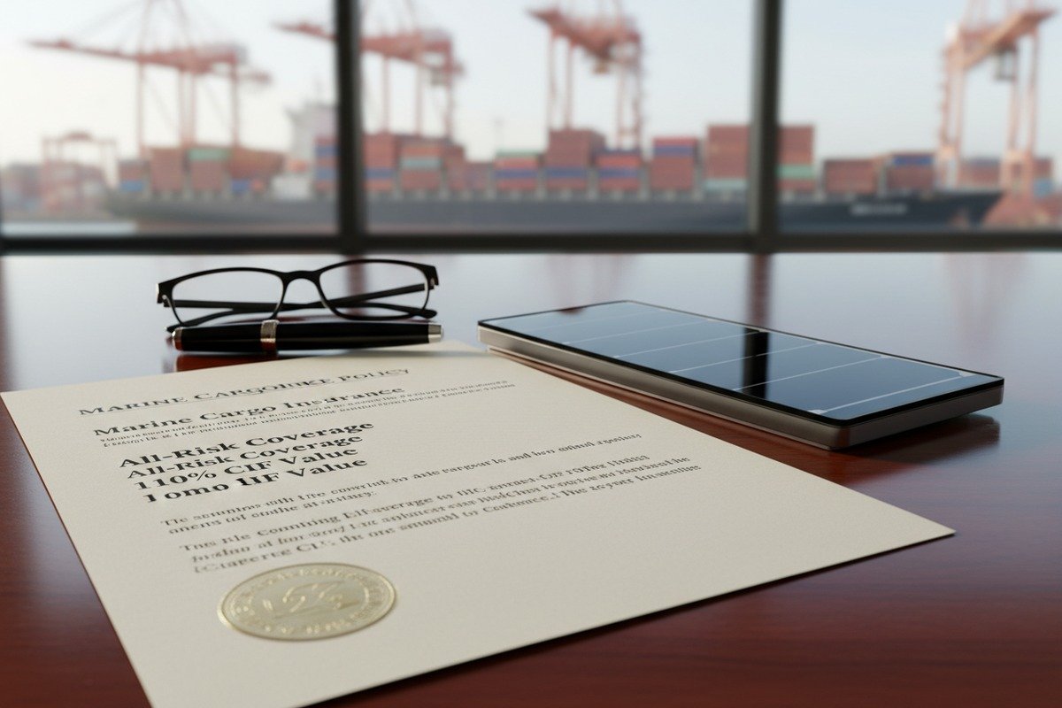 All-Risk marine cargo insurance covering breakage and water damage for solar shingles (ID#2)