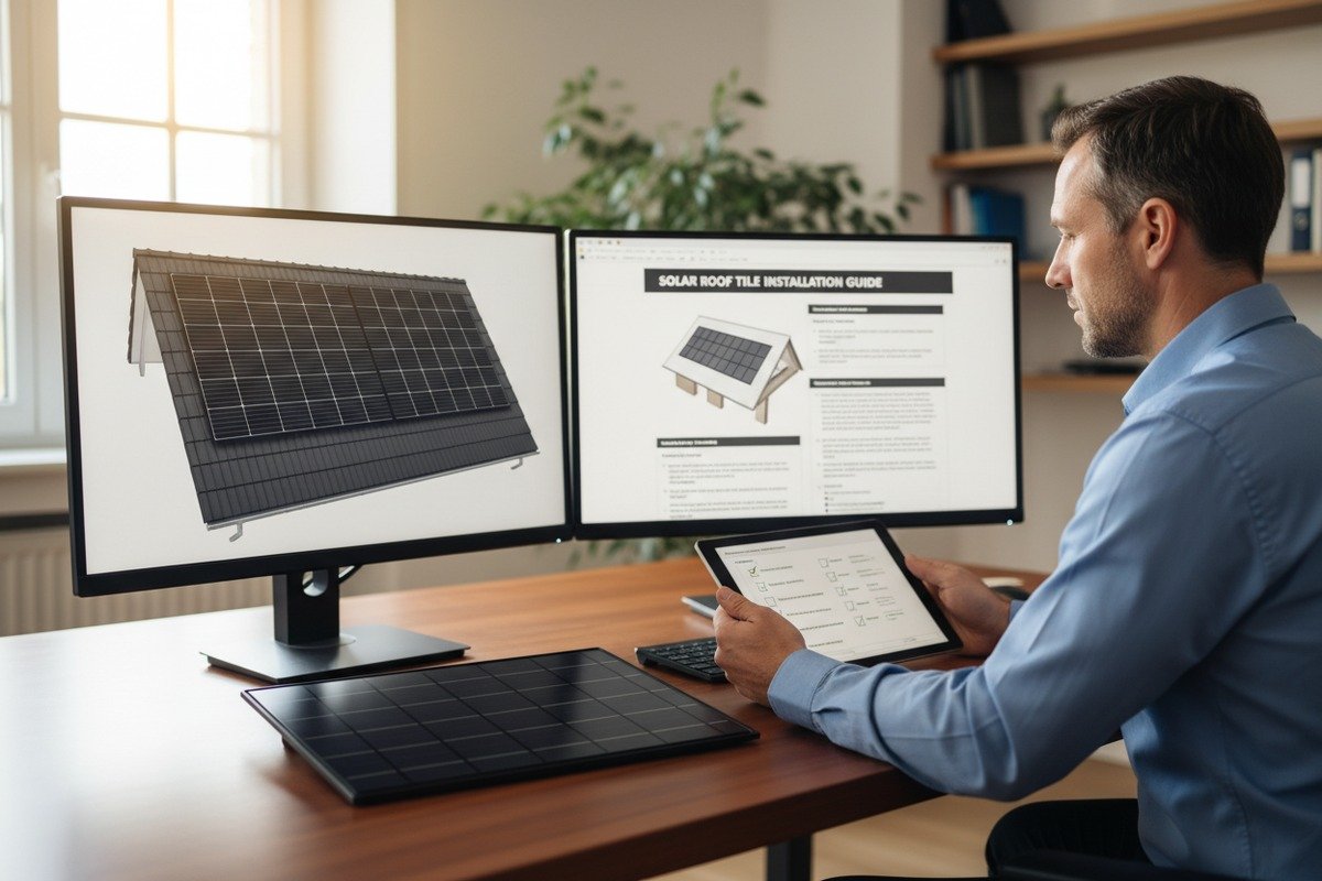 Guide on requesting installation manuals and technical drawings for solar roof shingles from China (ID#1)