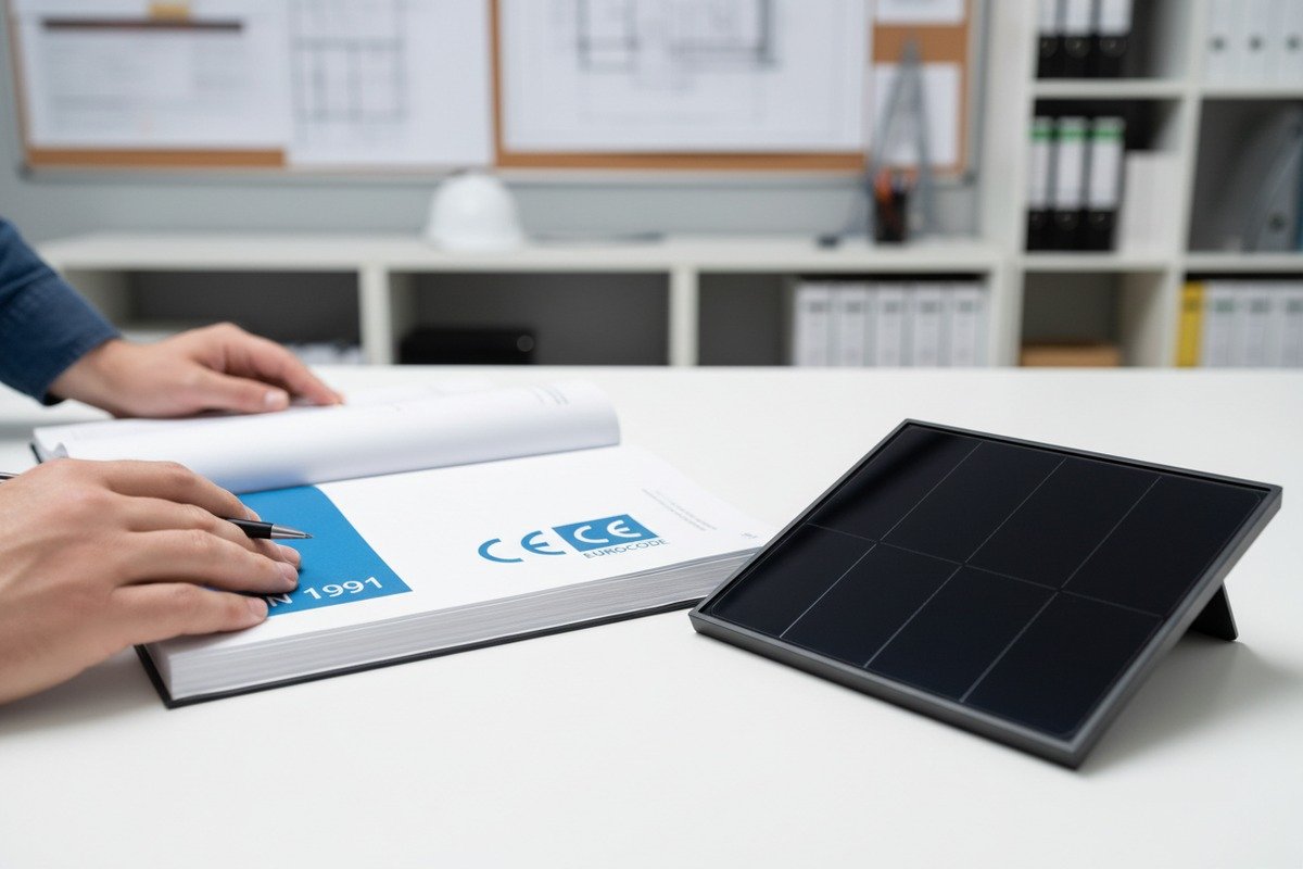 Verifying solar shingle installation manuals against European building standards like EN 1991 and CPR (ID#2)
