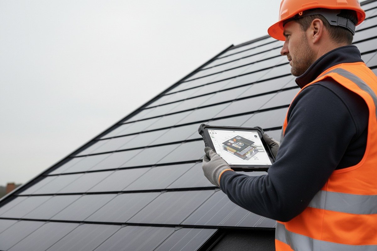 Installation videos demonstrating waterproofing techniques for solar roof tiles including flashing and sealant application (ID#3)