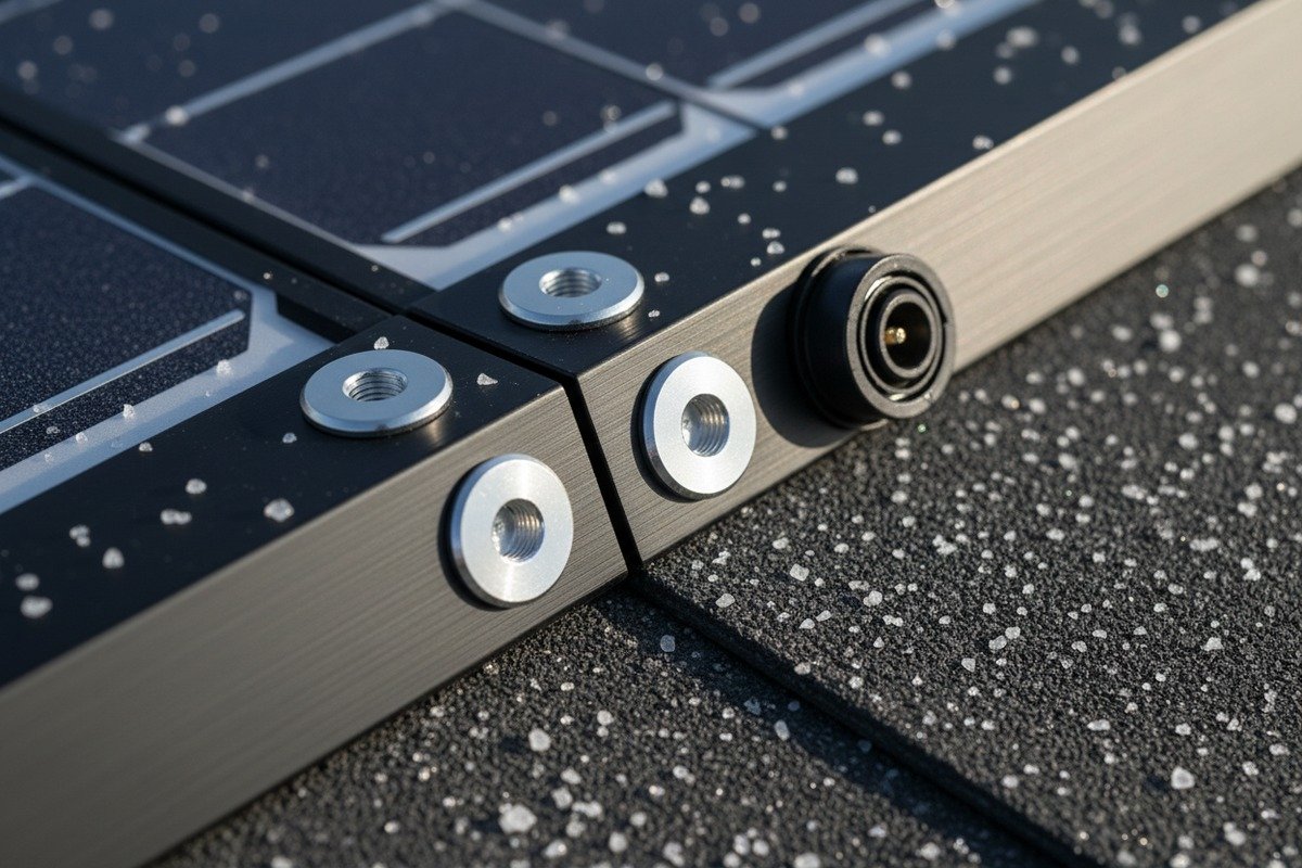 Interlocking drainage design preventing moisture buildup and corrosion in humid coastal climates (ID#3)