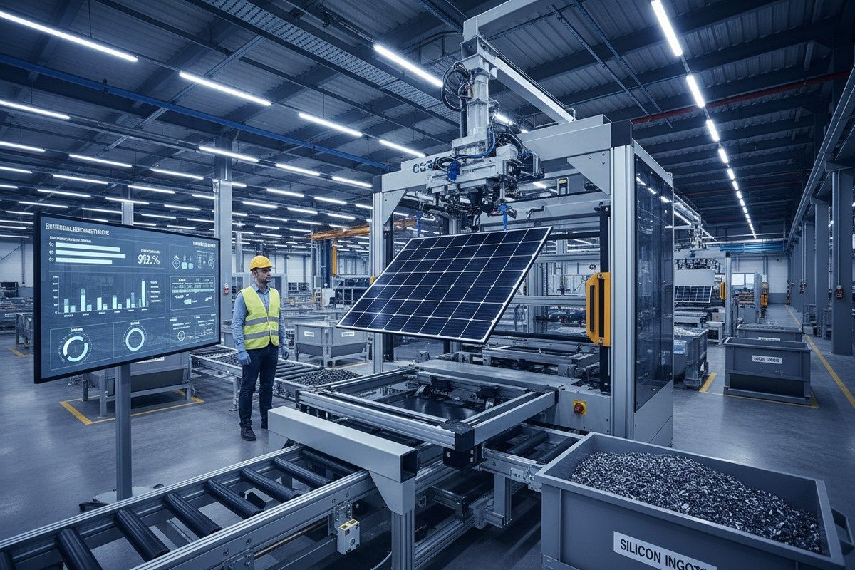 Material recovery rates for glass aluminum and silicon from recycled BIPV solar tiles (ID#3)