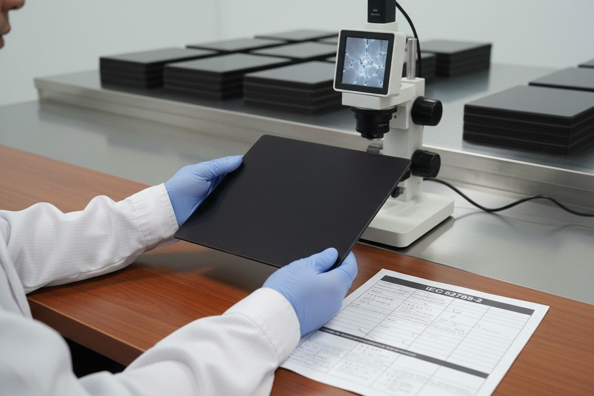 Verifying EVA and POE quality grades for solar roof shingles sourced from China (ID#1)